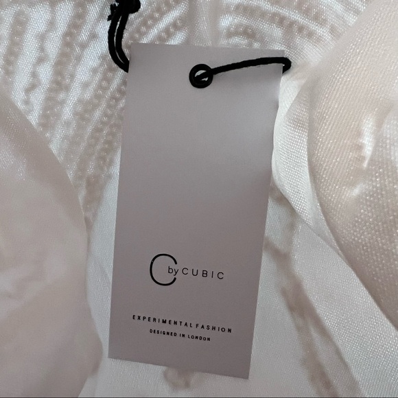 NWT C by Cubic Sequin MaxiDress w/ Mesh Fishtail UK Size 12 - Picture 7 of 8